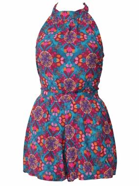 🌺 Free People Boho Halter Romper Open Back Floral | SIZE MEDIUM